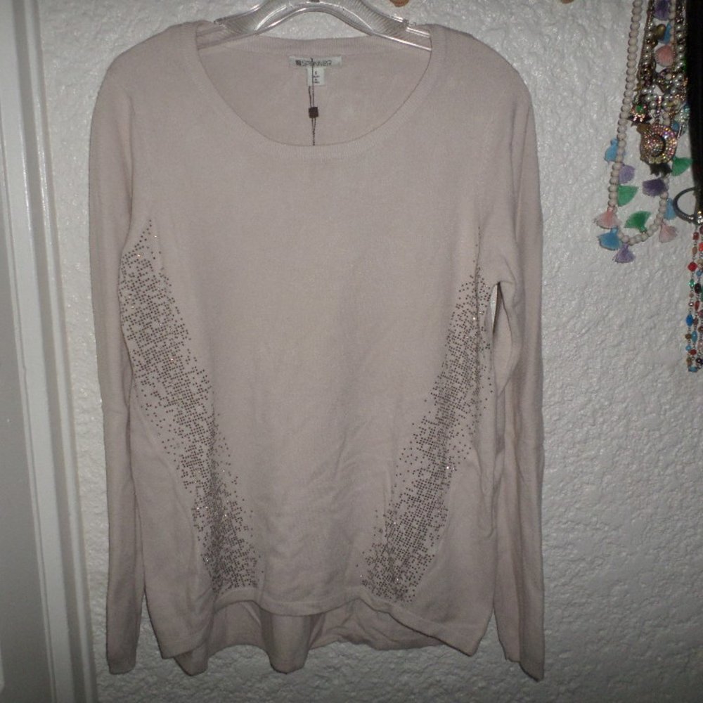 Spanner Embellished Long Sleeve Sweater NWT Size S